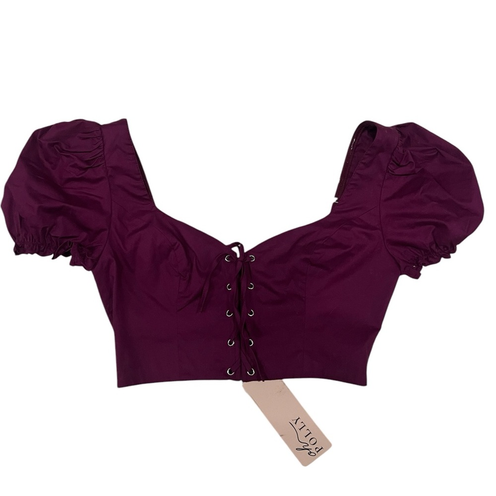 Purple Laced Crop Top by Jolie